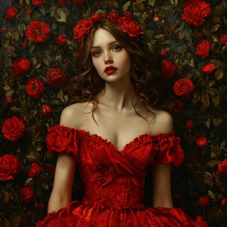 Девушка в красном платье