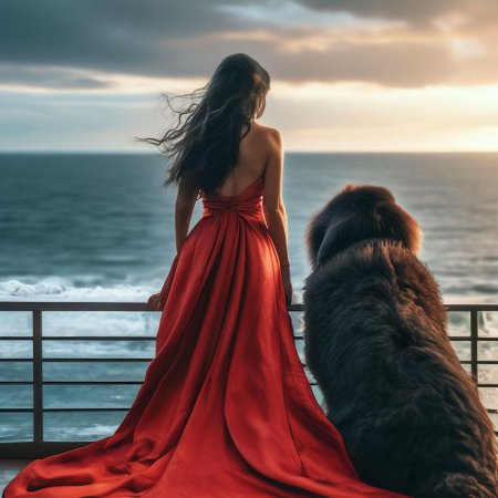 Девушка в красном платье