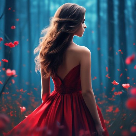 Девушка в красном платье