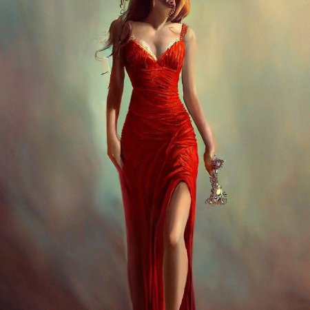 Женщина в красном платье