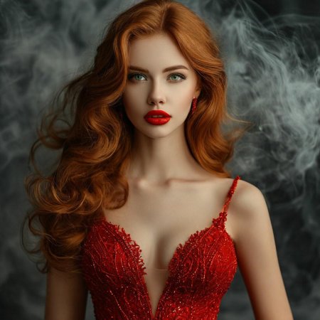 Рыжие длинные волосы