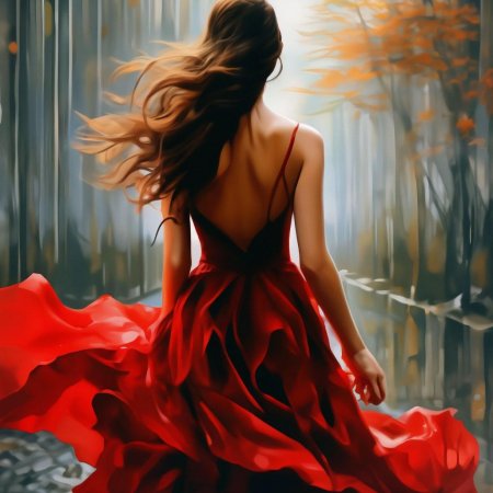 Девушка в красном платье