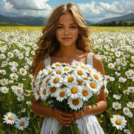 Поле из ромашек