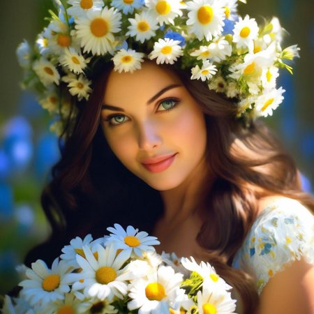 Девушка в ромашках