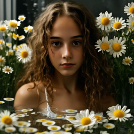 Девушка с ромашками