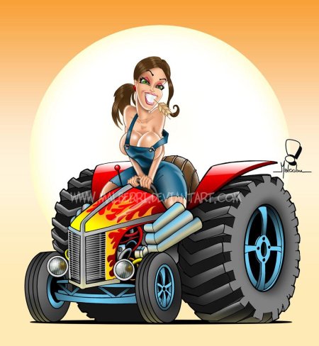 Женщина на тракторе