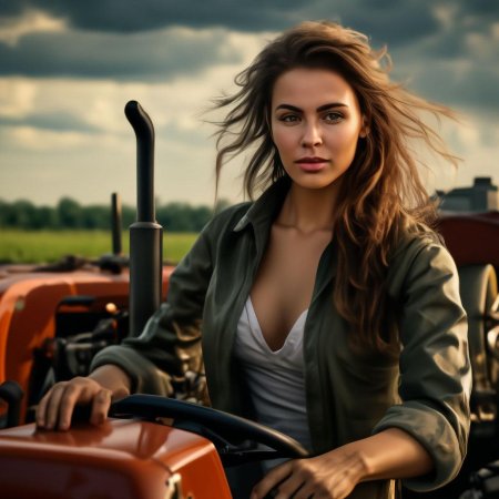 Женщина тракторист