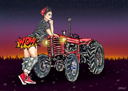 Девушки и тракторы пин ап