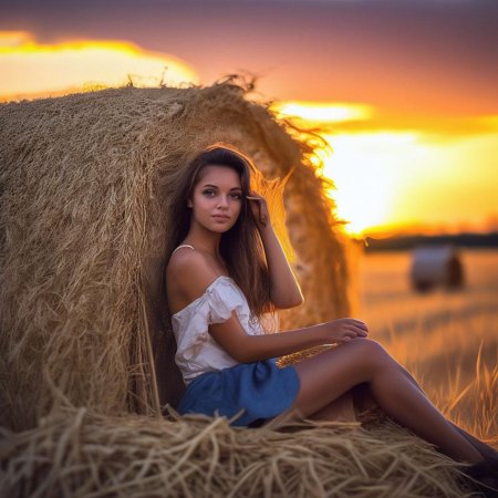Фотосессия на стоге сена