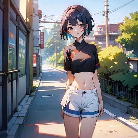 Девушки в топиках аниме