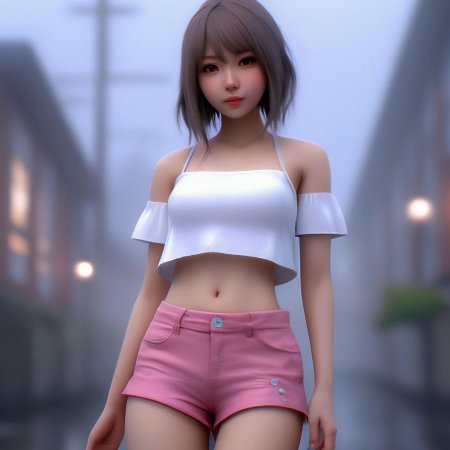 Девушка в белом топике