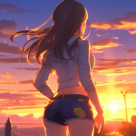 Девушка в шортах сзади