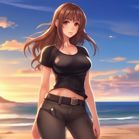 Аниме девушка в майке