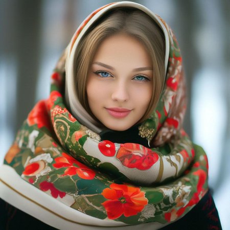 Русская красавица в платке