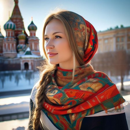 Русская красавица в платке