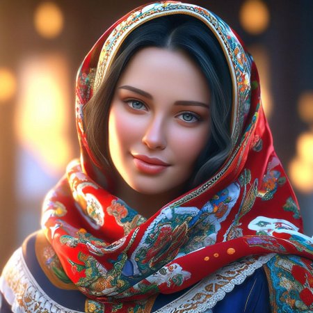 Русская красавица в платке