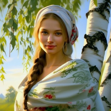 Русская красавица с косой