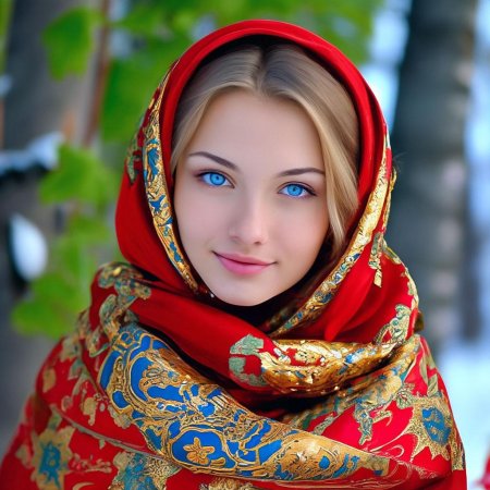 Русская красавица в платке