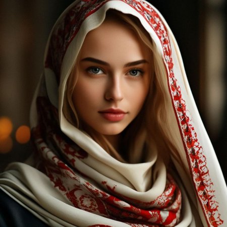 Красивая девушка в платке