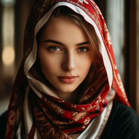 Красивая девушка в платке