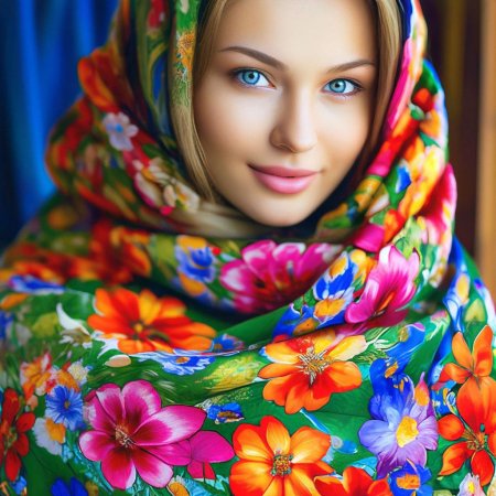 Русская красавица в платке