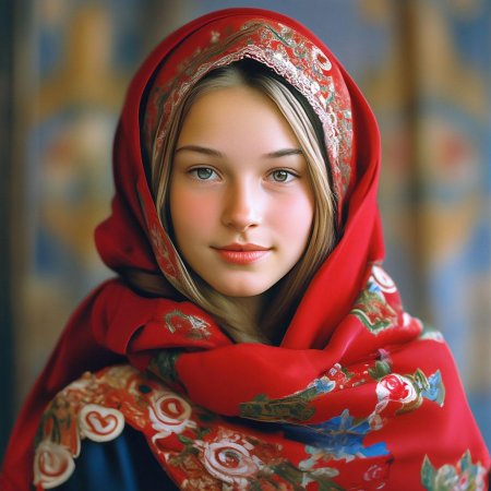 Русская красавица в платке