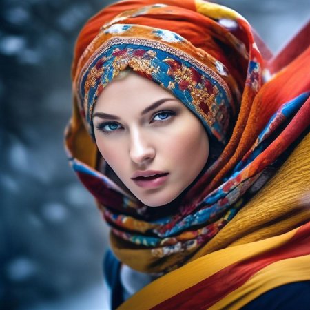 Русская красавица в платке