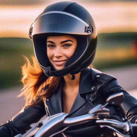 Красивая девушка на мотоцикле