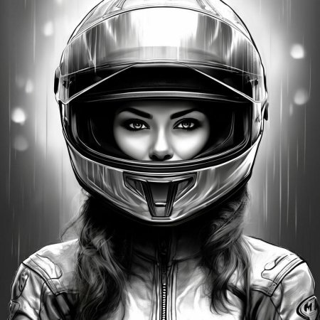 Девушка в мотошлеме