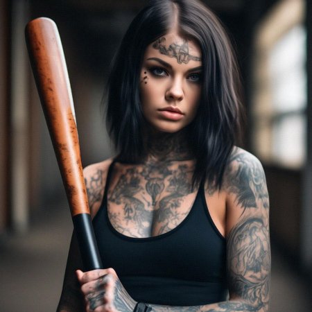 Девушка в татуировках