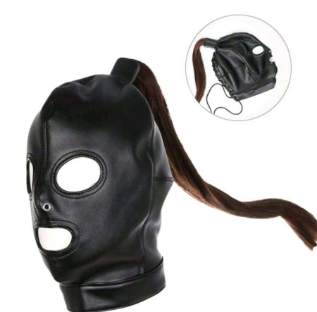 Кожаный капюшон маска