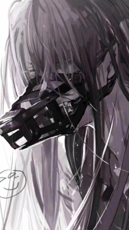 Аниме девушка в наморднике