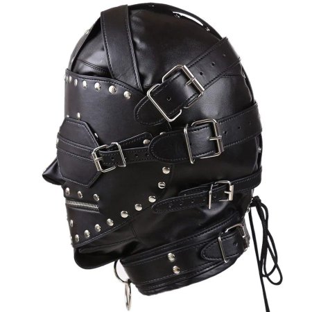 Кожаная маска с молнией