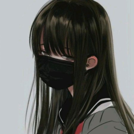 Девушка в маске аниме