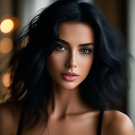Красивая девушка с черными волосами