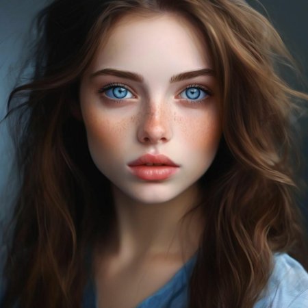 Девушка с голубыми глазами и русыми волосами