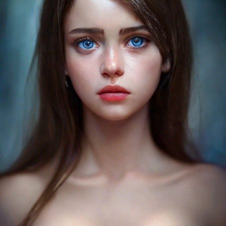 Шатенка с голубыми глазами