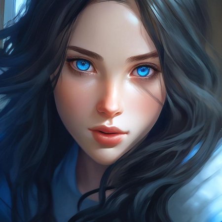 Голубоглазая брюнетка