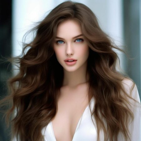 Шатенка с длинными волосами