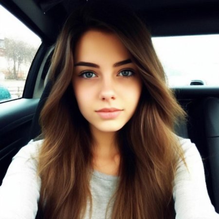 Красивая девушка селфи