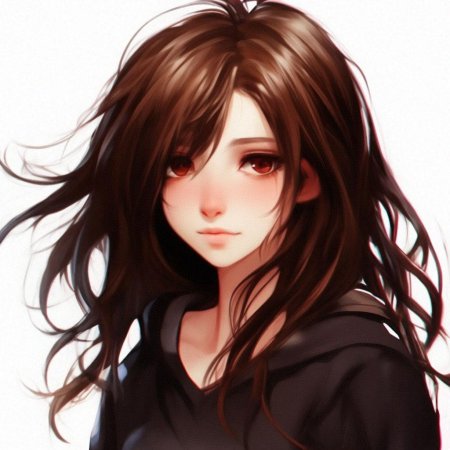 Аниме девушка с каштановыми волосами