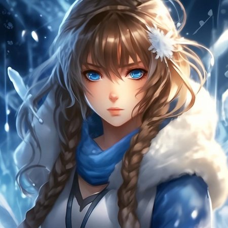 Аниме девушка зима