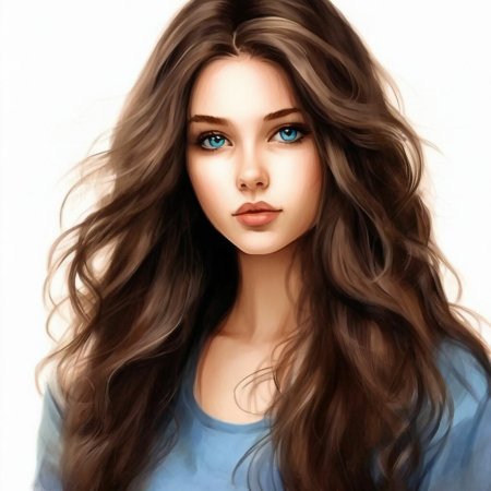 Длинные каштановые волосы