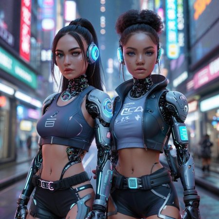 Девушка в стиле киберпанк