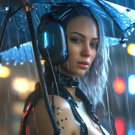 Девушка в стиле киберпанк