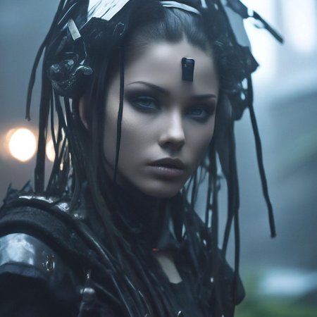 Девушка в стиле киберпанк