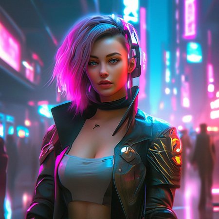 Девушка в стиле киберпанк