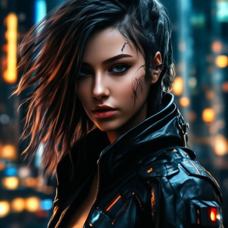 Девушка в стиле киберпанк