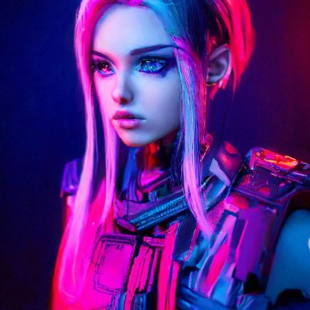 Девушка в стиле киберпанк