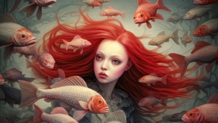 Девушка рыбы арт